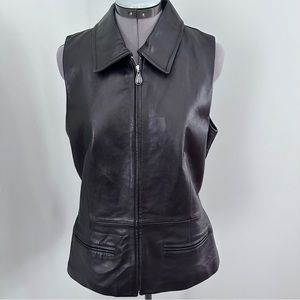 Vintage Margaret Godfrey black leather vest size 8